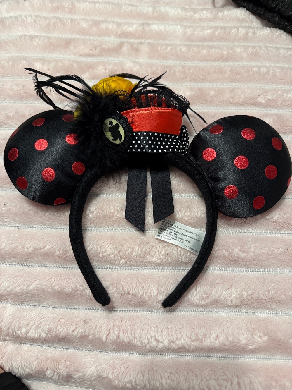 Black and Red Polka Dot Minnie Ear Headband
